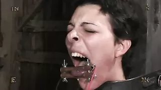Fake Tit Brunette Enjoys Hardcore Vaginal Torture In The Basement