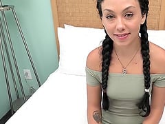 This Very Cute Cute Exotic Looking Teen With Pigtails Sucks Cock