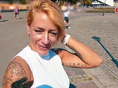 German Blonde Tattoo Fitness Slut Picked Up On Street