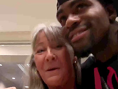 Hot Old Woman Is Happy With Two Black Guys