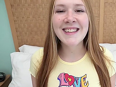 Redheaded Teen With Freckles And Red Pubic Hair Sucks Cock