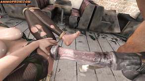 Hardcore 3d Cartoon Cock Craving Brunette Punished With Horse Dick