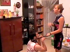 Fetish Ladies In High Boots Strangling Slaves