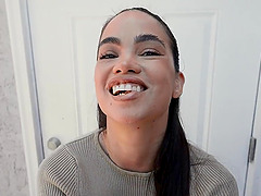 Amateur Angelina Moon Drops On Her Knees To Tease And Gets Fucked