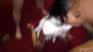 Busty Asian Luna Blowbang Mouth Fucking