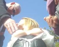 Amateur MILF Louise Sucking Old Men In Park. Part