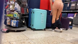 Cute Blonde Flashing In Store